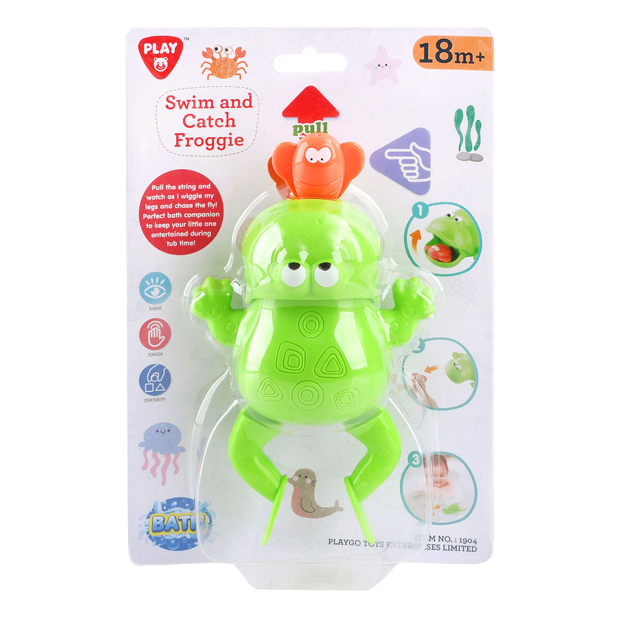 Play bath toy catch and swim frog, 2dlg.