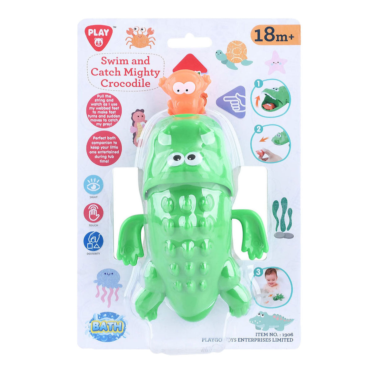 Les jouets de bain Playgo nagent et attrapent le crocodile - 2 pièces.