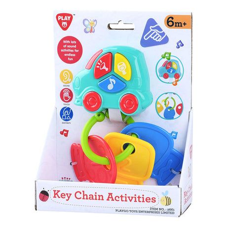 Clés de voiture pour bébé Playgo bleues - 4 pcs.