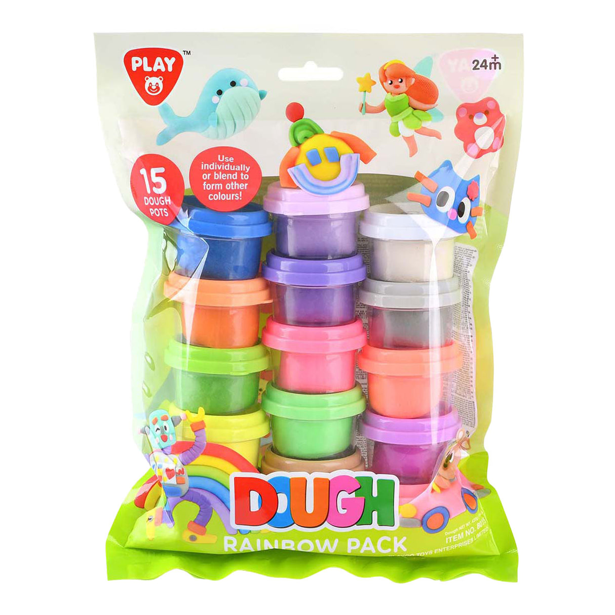 Ensemble d'argile arc-en-ciel Playgo - 15 pots en argile