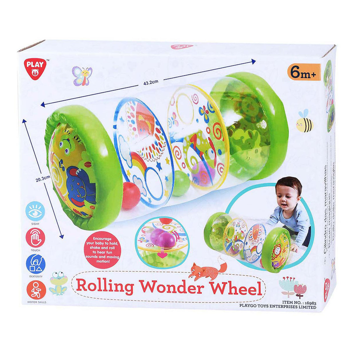 Roue magique roulante Playgo avec ballons gonflables - 43 cm