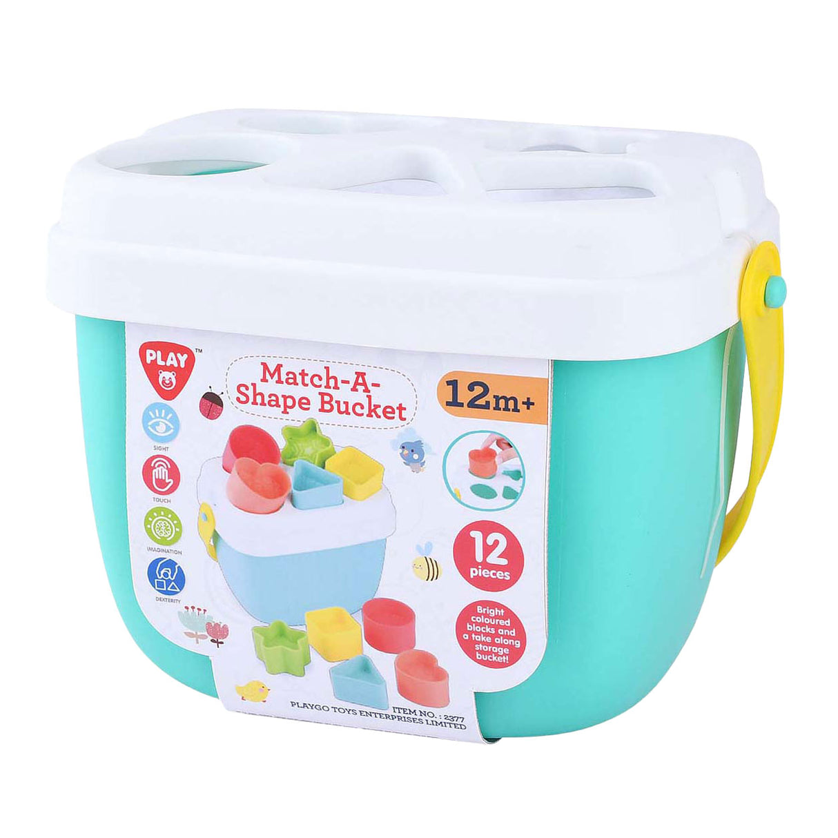 Seau trieur de formes Playgo avec formes - 12 pcs.