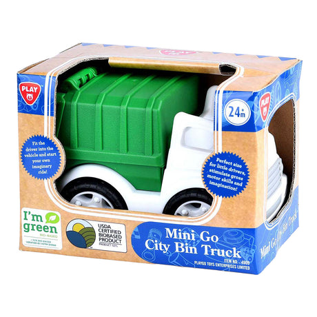 Camion poubelle bio Playgo blanc vert - 15cm