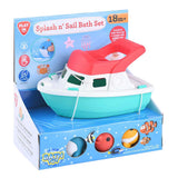 Bateau jouet de bain Playgo avec figurines de seringues pour un jeu sensoriel.