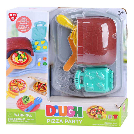 Playgo Clay Toy Pizza Party Set avec 4 pots en argile pour enfants.