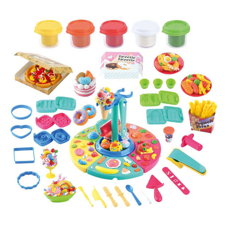 Playgo Clay Play Set Luxury Food Fun - 5 pots d'argile colorée.