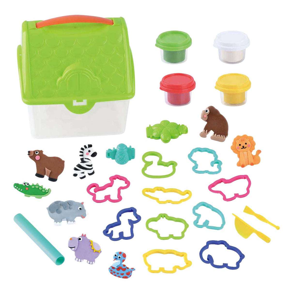 Playgo Wild Adventure Clay Set dans une boîte de rangement - 4 pots en argile