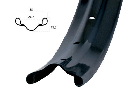Ryde jante westwood v38 622 x 24c aluminium 36 trous 14g - noir