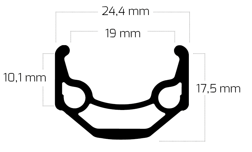 Jante Ryde zac 19 28 622 x 19c aluminium 36 trous 14g - noir