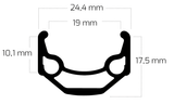 Jante Ryde zac 19 28 622 x 19c aluminium 36 trous 14g - noir