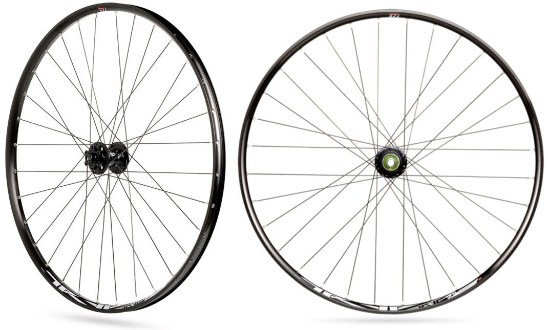 Paire de roues Rodi tryp 25 29 avec axe traversant 15x100 et 12x142 - Support de disque de frein à 6 boulons - 8 9 10 11 vitesses - noir