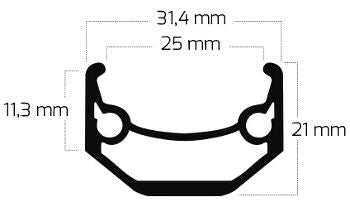 Ryde Velg Andra 40 27,5 650b 584 x 25c Aluminium 36 trous 14g noir aiguisé