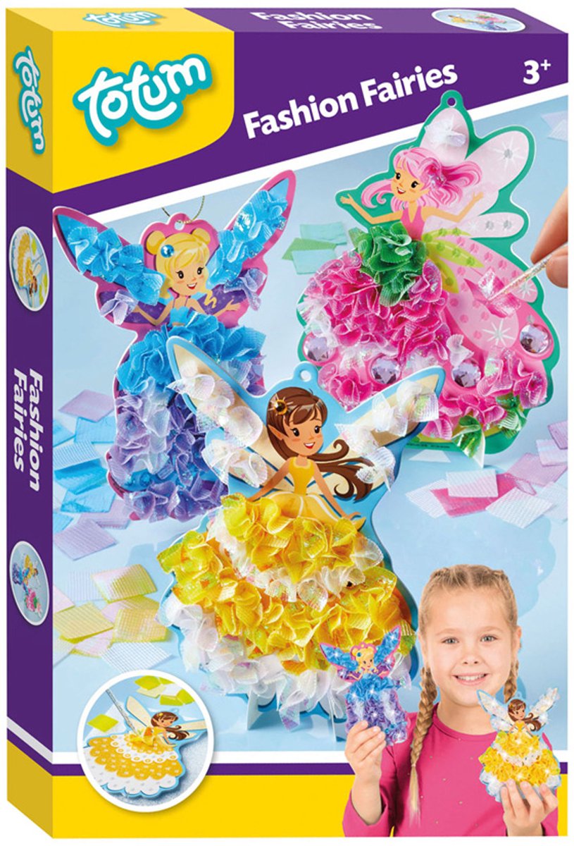 Fées de la mode Totum - des poupées habille-moi décorent des elfes avec des objets artisanaux en tissu brillant lurex - paquet artisanal jouets de mode princesse féerique pour les filles à partir de 4 ans
