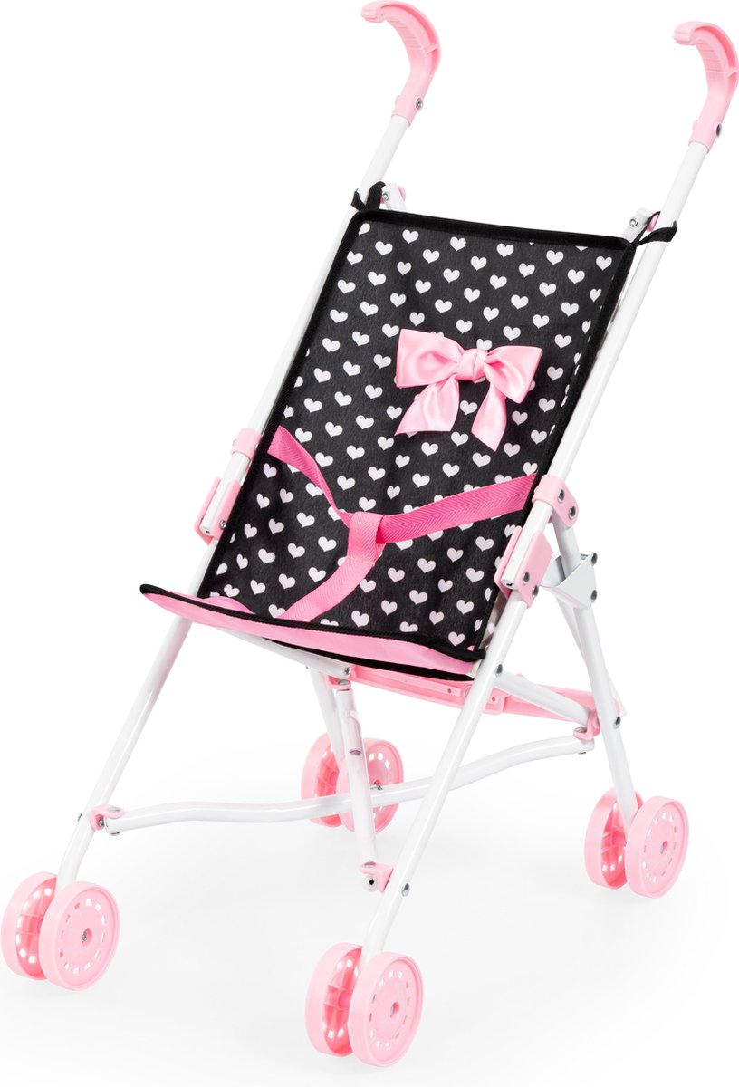 Bayer design - poussette de poupée en noir, blanc et rose