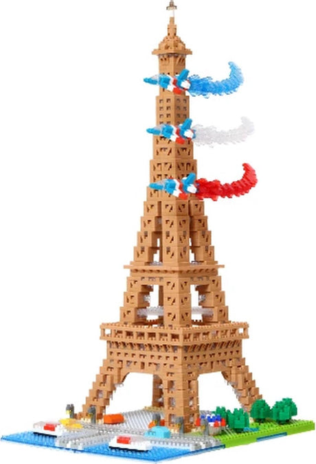Bandai - nanoblock - tour eiffel deluxe - figurine en brique 2500 pièces - kit de construction à assembler modèle monuments paris - kit de construction jouets pour enfants 12 ans et + adolescents adultes - nbc057
