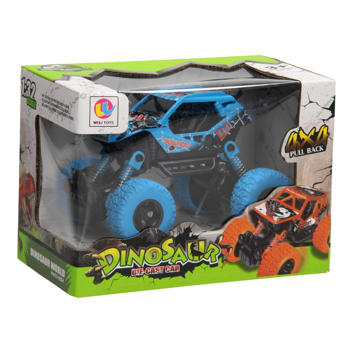 Die Cast zurückziehen Monster Truck Dino, 1:32