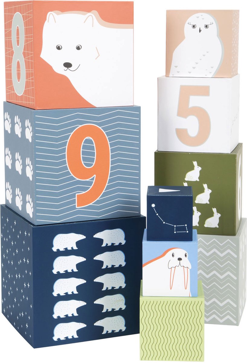Small foot - blocs à empiler carton arctique, 10 pcs.