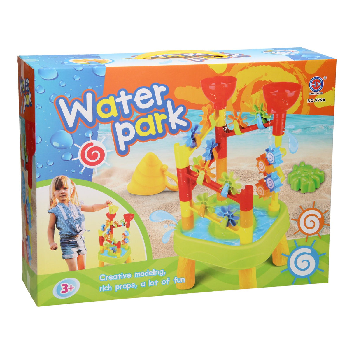 Aire de jeux aquatiques avec moulins à eau