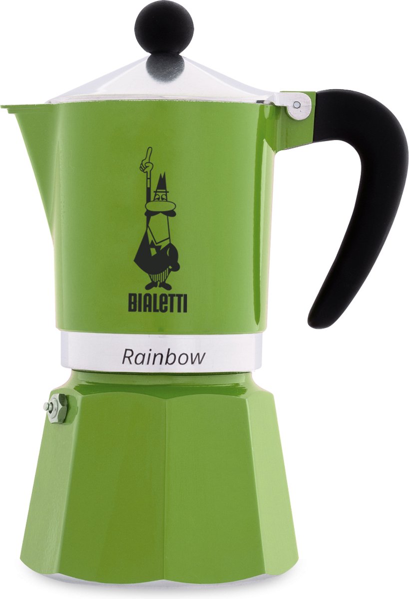 Bialetti arc-en-ciel vert 3 tasses – cafetière à expresso – aluminium – 130 ml