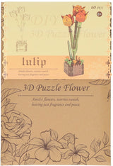 Kit de construction 3D en bois tulipes - 60 pièces.