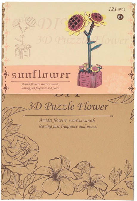 Lobbes jouets par exemple Lobbes kit de construction en bois tournesols 3D - jouets créatifs 121 pcs.