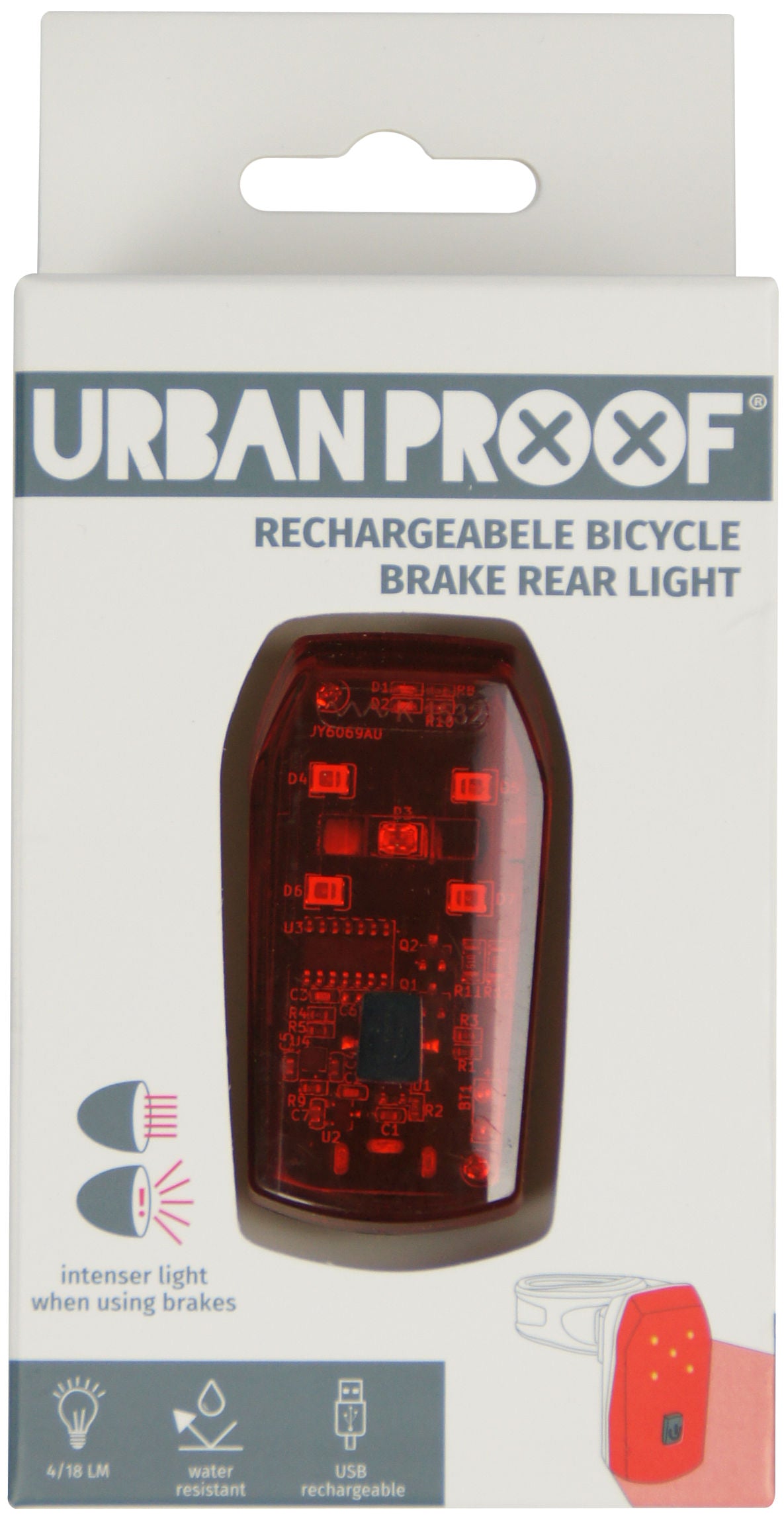 Urbanproof rear light brake light rechargeable