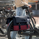 Bag à vélo à double vélo urbain à l'épreuve urbaine 40L Green-gris