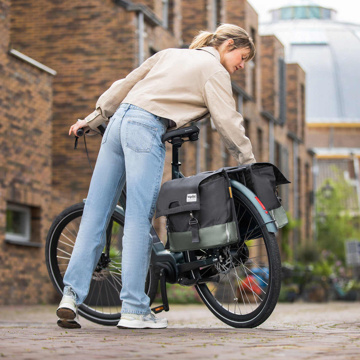 Bag à vélo à double vélo urbain à l'épreuve urbaine 40L Gray