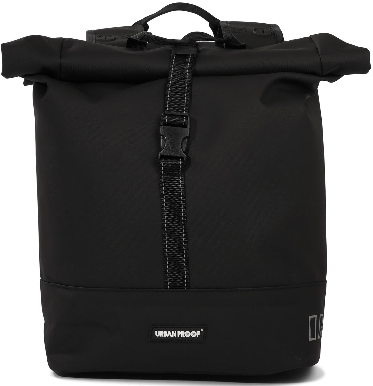 Urbanfester städtischer Rolltop Doppelfahrradbeutel 38 Liter schwarz