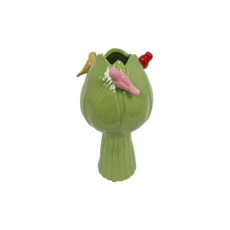 Countryfield vase tulipe avec oiseaux s vert ø11cm