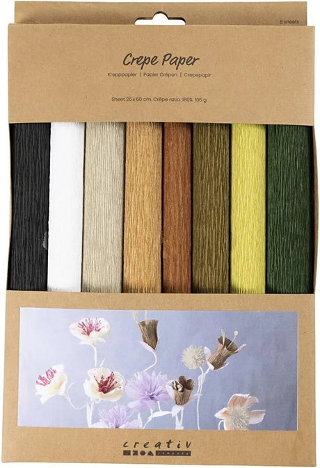 Société créative https: www.ccobby.nl papier crépon-feuille-25x60-cm-crepe-ratio-180-105-gr-natural-8-sheet-1-box