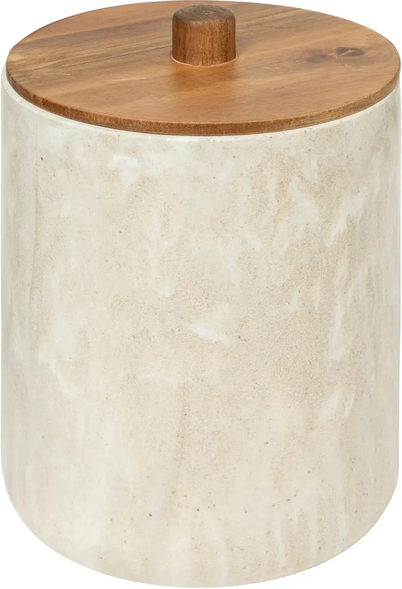 5five® Poubelle 5five como avec couvercle - effet marbre - 5l - beige
