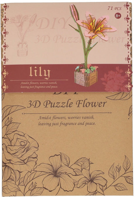 Kit de construction 3D en bois Lily - 71 pièces.