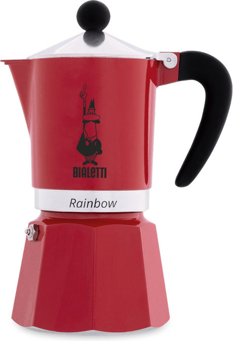Percolateur Bialetti rouge arc-en-ciel – 300 ml – 6 tasses – Machine à expresso italienne