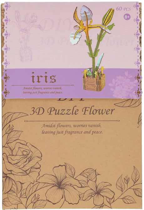 Kit de construction 3D en bois iris - 60 pièces.