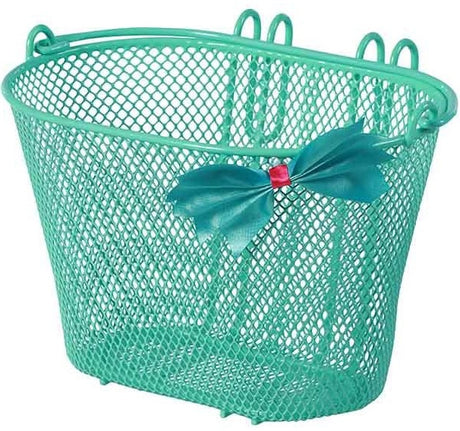 Basil Jasmin Bow-tie kinderfietsmand voorop mint