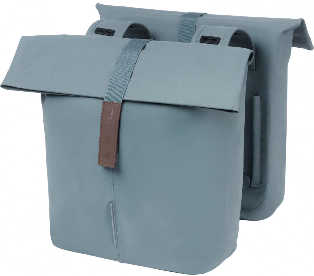 Basil Tas City Double Vegan Leather | Graphite bleu