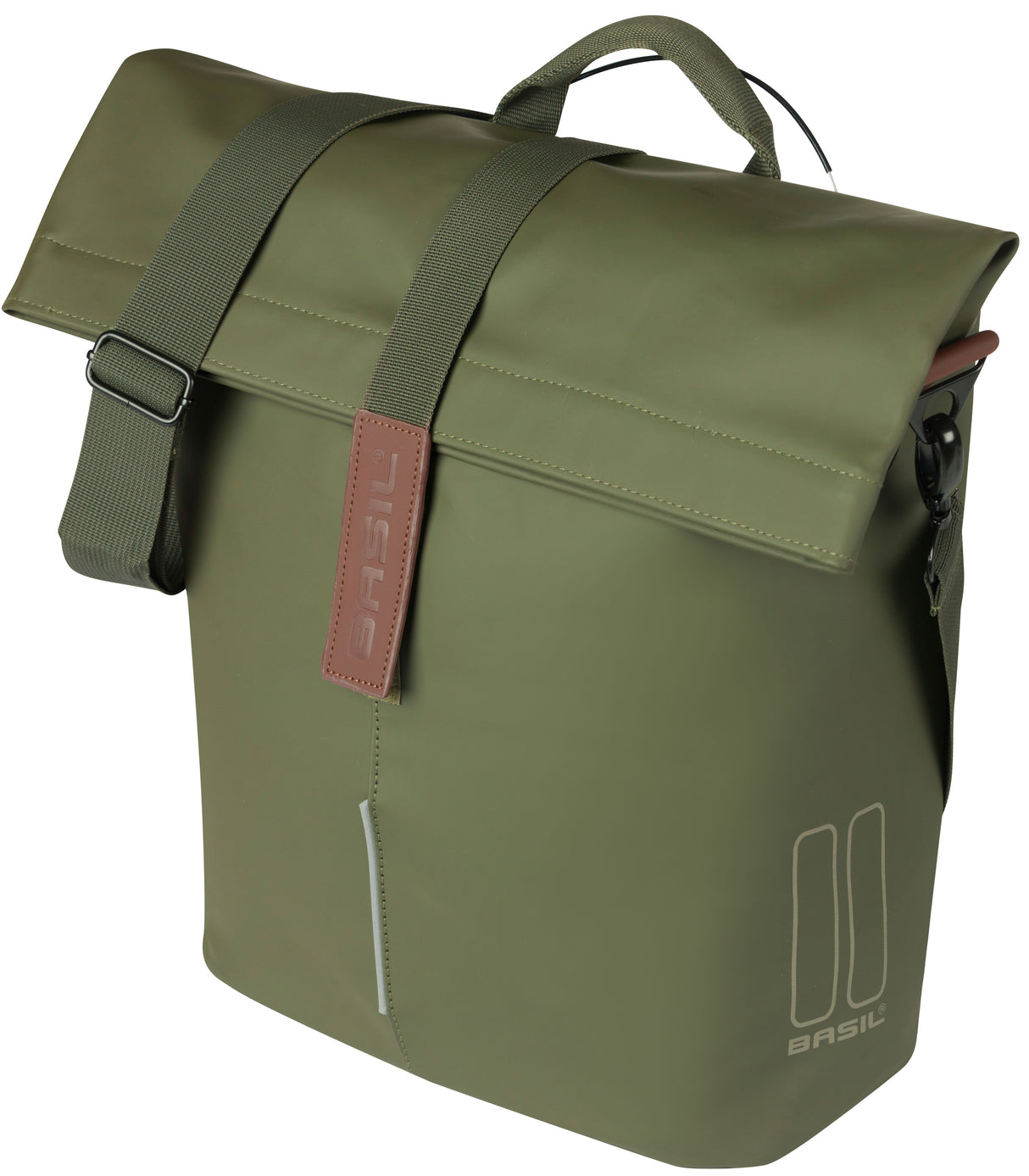 Basil Bicycle Shopper City Mik Studs 14-16 litres 11 x 29 x 36 cm - Moss Green