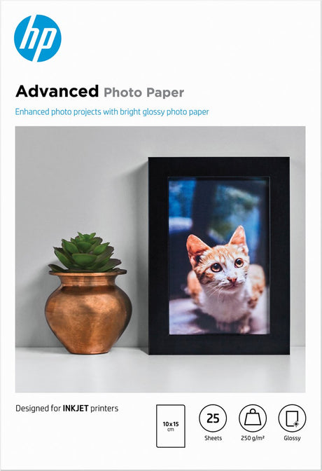 Papier photo Hp - 10x15cm 250g m 25 feuilles