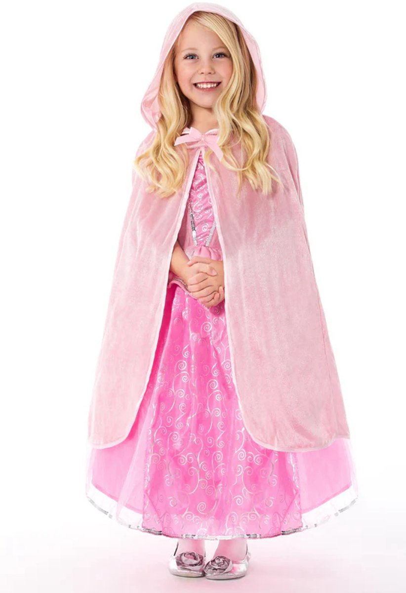 Petites aventures - cape rose à capuche - taille s m (1-5 ans)