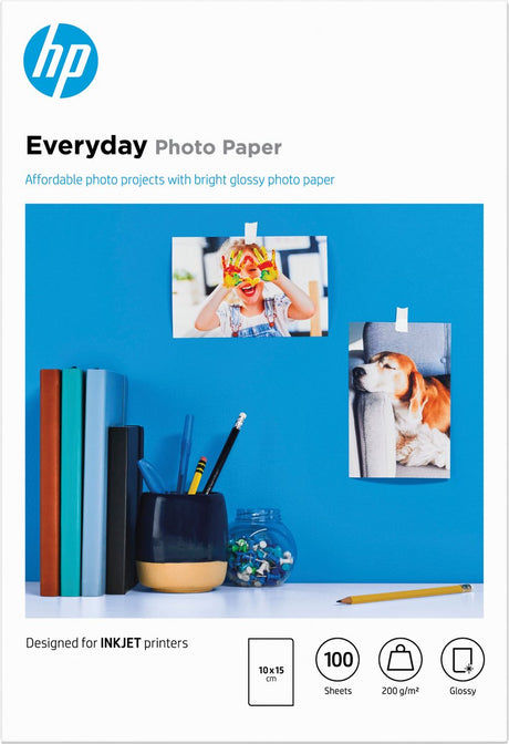 Hp Everyday - papier photo brillant, 100 feuilles 200g
