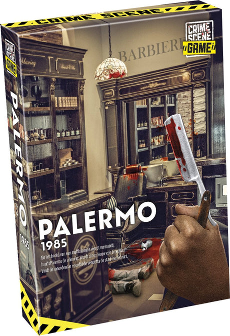 Tactique scène de crime Palerme 1985 – jeu de société – jeu policier – mystère mafieux en Sicile – enquête approfondie et choix moraux – série scène de crime – studio game storm – 1 ou plusieurs joueurs – à partir de 18 ans