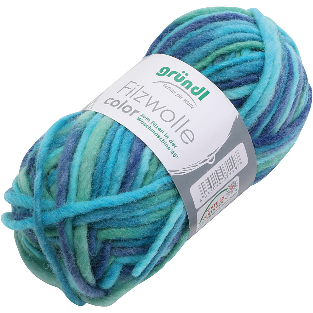 Fil de laine, bleu turquoise, 50 g 1 pelote