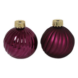 Countryfield kerstbal stripe paars glas ã˜10cm
