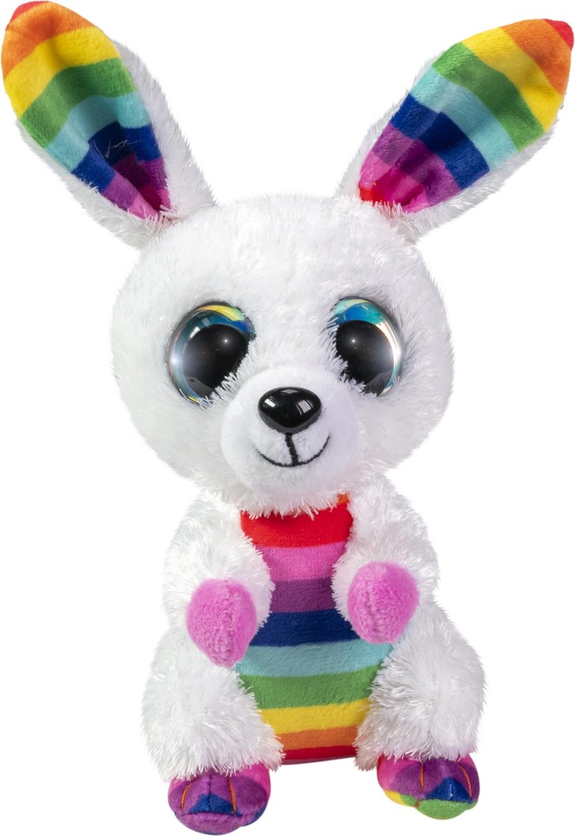 Peluche Lumo stars - lapin arc-en-ciel, 15cm