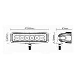 Lampa robocza prostokątna LED 160 mm