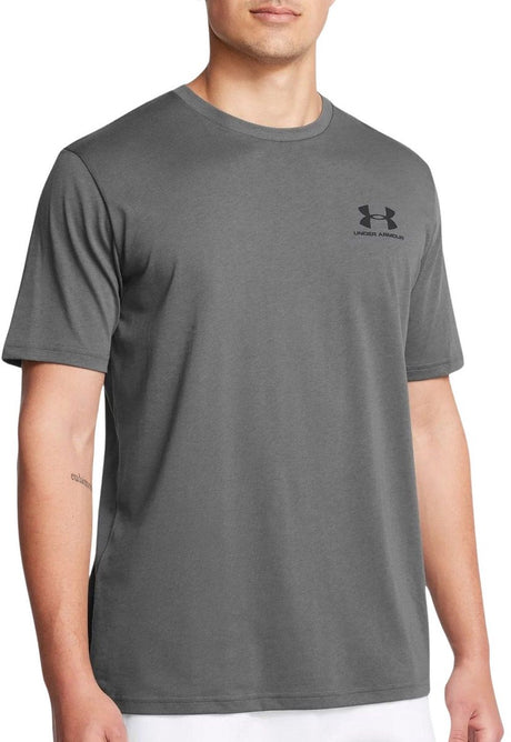 Under armour ua m sportstyle lc ss heren sportshirt - grijs - zwart