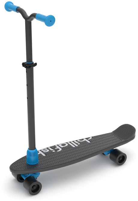 Chillafish skateboard et trottinette 2 en 1 - trottinette enfant transformable en skateboard - noir - garçons et filles à partir de 3 ans - guidon réglable - modèle skatieskootie 2