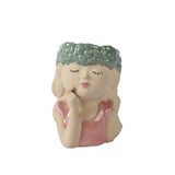 Decoris pot de fleur femme h10.6 vert rose