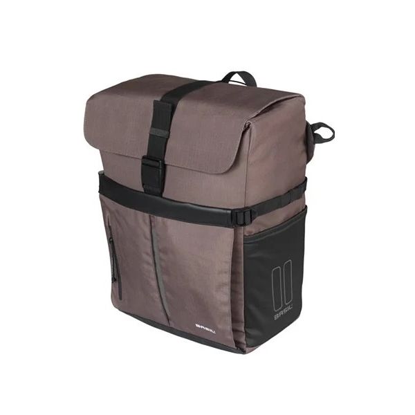 Basil sac à bandoulière pour vélo move mik hooks marron avec compartiment pour casque | 15l